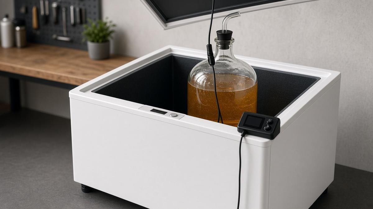 Fermentation chamber with temperature controller