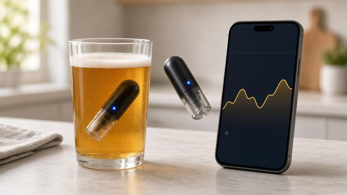 Digital hydrometer sensors with phone graph